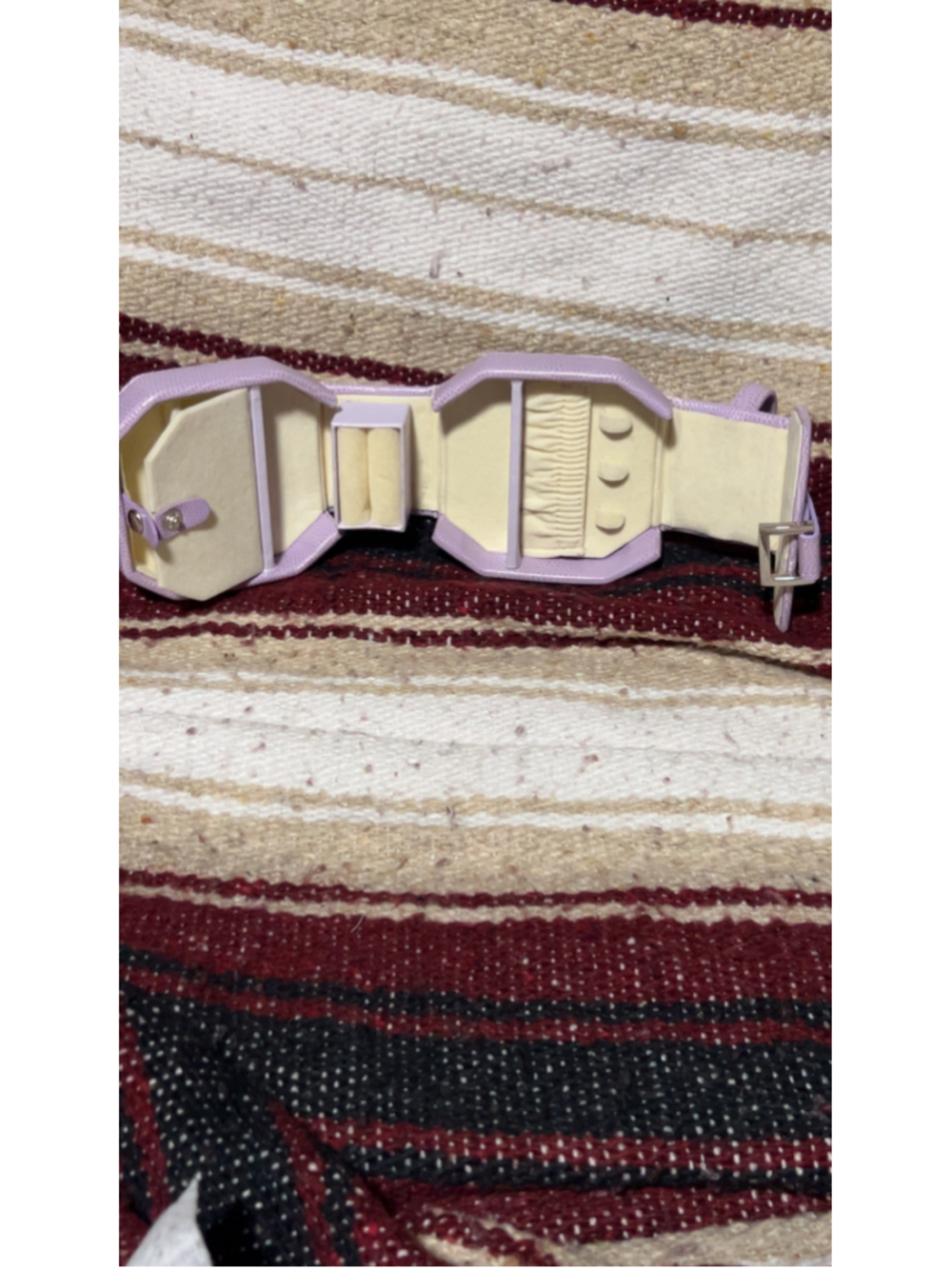 Unbranded Jewelry Organizer Travel Case One Size Lavender and Beige